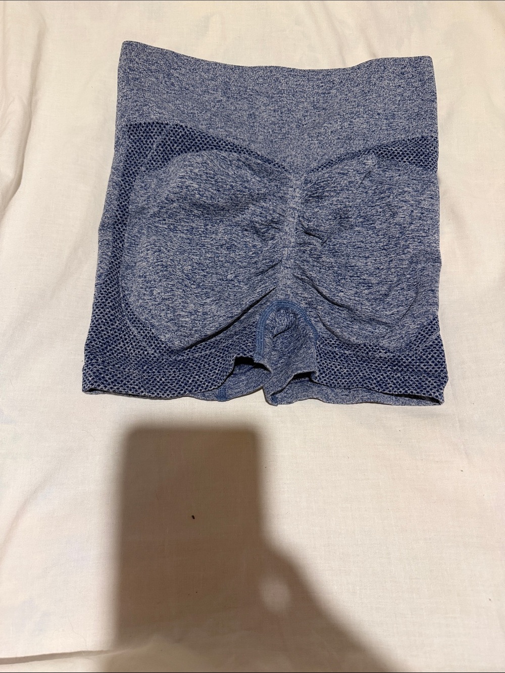 Push Up Butt Lift Scrunch Gym Yoga High-Waist Heathered Blue Workout Shorts